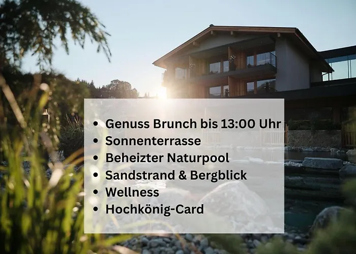 Wellness Und Brunch Morgenzeit Beheizter Naturteich Genuss Frühstück Bis 13 Uhr Hochkönig Sommercard Hotel